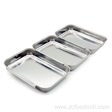 Small Stainless Steel Breading Pan Interlocking Food Trays